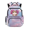 thumbnail image 1 of Bulopur Brown Axolotl Kids Backpack for Girls, Kawaii Print School Bag Lightweight/Breathable/Durable/Waterproof Multi-Pocket Book Bag for Kids 6-12, 1 of 7