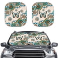 thumbnail image 1 of Bulopur Butterfly Boho Mandara Car Windshield Sunshade Blocks Heat Car Sun Shade Windshield Foldable and Durable Car Window Shades 2 Pack Window Sun Blocker for Most Cars, 1 of 6