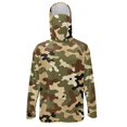 thumbnail image 1 of Bulopur Camo Print Men’s Rash Guard Fishing Shirt with Hood, UPF 50+ Sun Protection, Lightweight Long Sleeve Top with Breathable Face Mask, 1 of 8