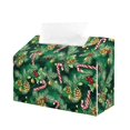 thumbnail image 1 of Bulopur Christmas Santa Tree Tissue Box Cover PU Leather Tissue Holder for Countertop Desk Bedroom Christmas Home Accent Decor, 1 of 7