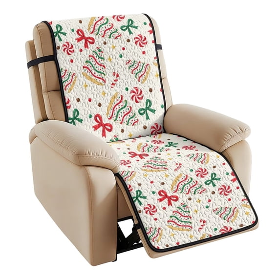 Bulopur Christmas Tree Cakes Recliner Seat Cover, Quilted Non-Slip ...