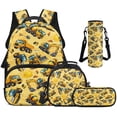 thumbnail image 1 of Bulopur Construction Truck Boys Backpack Set, 17 Inch 4 in 1 School Bookbag with Lunch Box, Water Bottle Holder and Pencil Case, Cute Yellow Engineering Vehicle Bookbag, 1 of 8