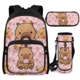 thumbnail image 1 of Bulopur Cute Capybara Print Kids Backpack Set 4 Pcs Lightweight Waterproof Kids School Bag with Lunch Bag, Pencil Case and Water Bottle Cover for Girls Ages 5-12, 1 of 8