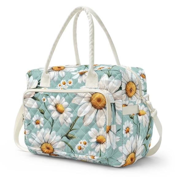 Bulopur Daisy Quilted Lunch Box for Women Waterproof Womens Lunch Bag For Work Fashionable Tote Bags for Work Picnic Gift for Aunt