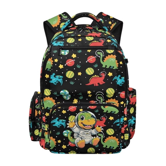 Bulopur Dinosaur Kids Backpack for Boys Galaxy Print School Bag Lightweight Multi-Pocket Book Bag Gift for Son