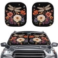 thumbnail image 1 of Bulopur Flower Dragonfly Car Windshield Sun Shade Prevent Sunlight Car Windshield Cover Sun Shade Durable Fabrics Window Sun Blocker Car Front Window Shade for Vans SUVs Trucks, 1 of 6