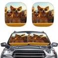 thumbnail image 1 of Bulopur Funny Dog Cat Car Windshield Sun Shade Prevent Sunlight Sun Visor for Car Windshield Keep Your Vehicle Cool Automotive Window Sunshades Fit Most Vans SUVs Trucks, Set of 2, 1 of 6