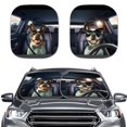 thumbnail image 1 of Bulopur Funny Dog Sun Shade for Car Windshield Sun Protection Windshield Visor Sun Shade Keep Car Interior Cool Automotive Sunvisor Protector Fit Most Vans Trucks SUVs, 2 Pcs, 1 of 6