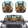 thumbnail image 1 of Bulopur Funny Raccoon Car Windshield Sun Shade Block UV Rays Sun Protector for Car Windshield Easy to Store Auto Front Window Sunshade Covers 2 Pack Exterior Decoration for Most Cars, 1 of 6