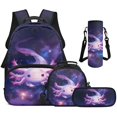 thumbnail image 1 of Bulopur Girls 17 Inch Backpack Set 4 Piece Galaxy Axolotl Print School Bookbag with Lunch Box, Water Bottle Holder and Pencil Case for Elementary, 1 of 8