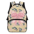 thumbnail image 1 of Bulopur Girls Kids Backpack, Cream Bass Fish Fishing Print Big Pink Gloss Bow Lightweight Waterproof School Book Bag for Girls, 1 of 8