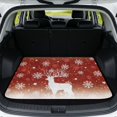 thumbnail image 1 of Bulopur Glitter Reindeer Car Trunk Mat 29" x 39", Gradient Red Snowflake Silhouette Cargo Liner, Waterproof Non-Slip Rear Cargo Mat for Xmas Decor, 1 of 7