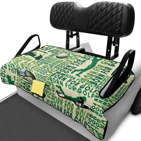 Bulopur Golf Seat Covers for Cart Washable Golf Cart Towel Seat Covers with 4 Front Pockets Compatible with EZGO, Yamaha, Club Car Gift for Friends