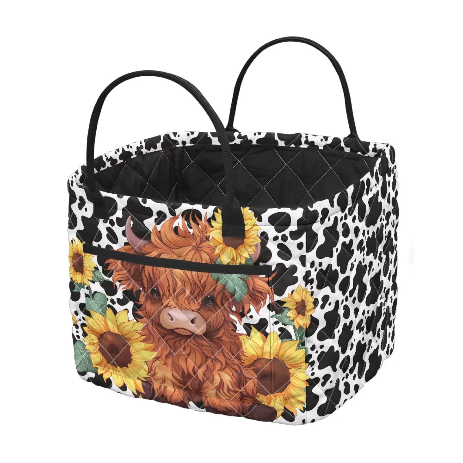 Bulopur Highland Cow Storage Basket with Handles Large Capacity Quilted ...