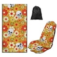 thumbnail image 1 of Bulopur Hippie Floral Front Car Seat Cover Towel for Men Skull Decorative Car Seat Protector with Storage Bag for Vacation Running Portable Fit SUV Sedan Truck 1pcs, 1 of 7
