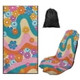 thumbnail image 1 of Bulopur Hippie Floral Front Car Seat Towel for Women Retro Breathable Sweat Carseat Protector with Storage Bag for Beach Vacation Soft Fit SUV Sedan Truck 1pcs, 1 of 7