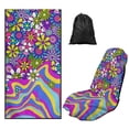 thumbnail image 1 of Bulopur Hippie Floral Print Front Car Seat Cover Towel for Women Waterproof Car Seat Protector with Storage Bag for Yoga Vacation Soft Fit SUV Sedan Truck 1pcs, 1 of 7