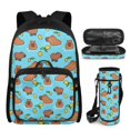 thumbnail image 1 of Bulopur Lemon Capybara Print Kids Backpack Set 4 Pcs Durable Lightweight Kids School Bag with Pencil Case and Water Bottle Cover for Summer Theme Kids, 1 of 7