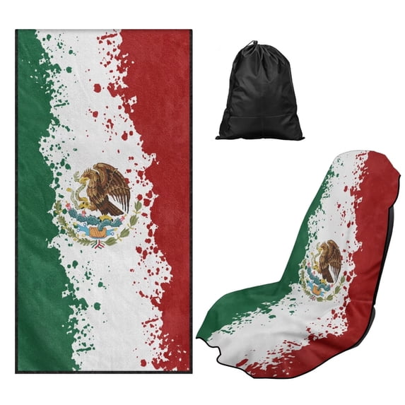 Bulopur Mexican Front Car Seat Cover Towel for Men Multifunctional Car Seat Protector with Storage Bag for Vacation Summer Washable Fit SUV Sedan Truck 1pcs