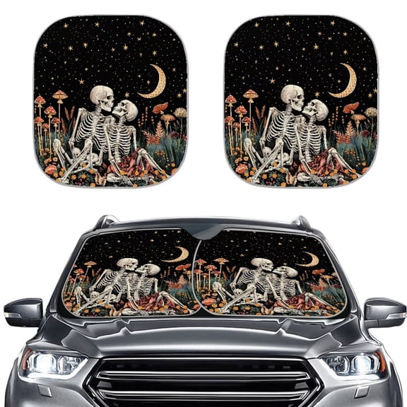 Bulopur Mushroom Skeleton Sun Shade for Car Windshield UV Reflector Windshield Visor Sun Shade Universal Size Auto Front Window Sunshade Covers Fit Vans SUVs Trucks