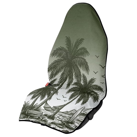 Bulopur Palm Tree Beach Front Car Seat Towel Universal Soft Breathable Seat Protector for Hiking Non-Slip Towel for Outdoor Car Decor Fit SUV Sedan Truck