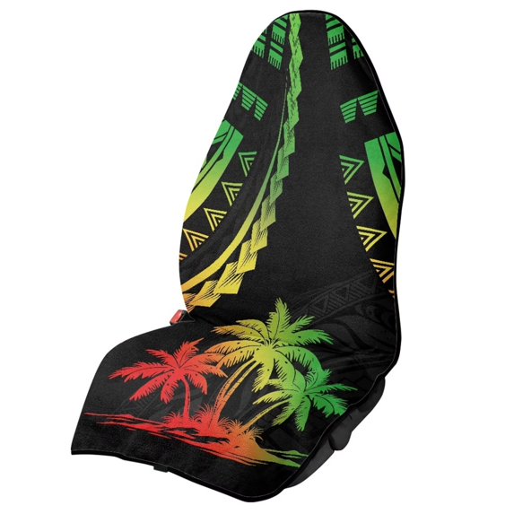 Bulopur Palm Tree Front Car Seat Towel Universal Thick Non-Slip Seat Protector for Reggae Breathable Towel for Car Decor Fit SUV Sedan Truck