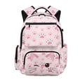 thumbnail image 1 of Bulopur Pink Cat Paw Kids Backpack for Girls, Cute Cartoon Print School Bag Lightweight/Breathable/Durable/Waterproof Multi-Pocket Book Bag for Kids 6-12 Back to School, 1 of 7