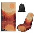 thumbnail image 1 of Bulopur Retro Front Car Seat Towel for Men Autumn Mountain Multifunction Sweat Carseat Protector with Storage Bag for Camping Soft Athletic Towel Fit SUV Sedan Truck, 1 of 8