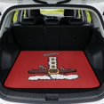 thumbnail image 1 of Bulopur Santa Belt Car Trunk Mat 29" x 39", Red Background Cartoon Santa Belt Print Cargo Liner, Waterproof Non-Slip Rear Cargo Mat for Xmas Travel, 1 of 7