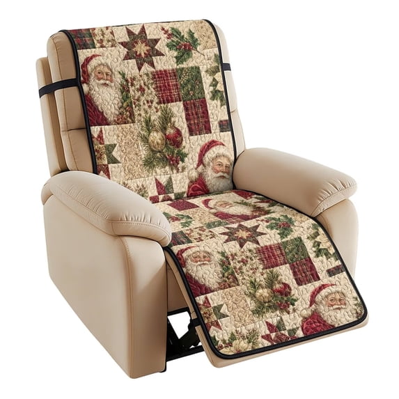 Bulopur Santa Patchwork Quilt Recliner Seat Cover, Quilted Non-Slip ...