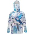 thumbnail image 1 of Bulopur Sea Turtle PrintMen’s Quick Dry Hooded Fishing Rash Guard, UPF 50+ Sun Protection Shirt with Breathable Face Mask, 1 of 8