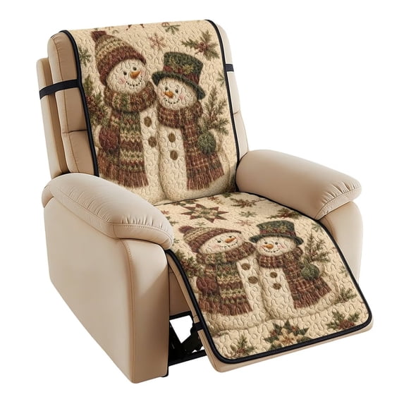 Bulopur Snowman Recliner Cover, Machine Washable Quilted Recliner ...