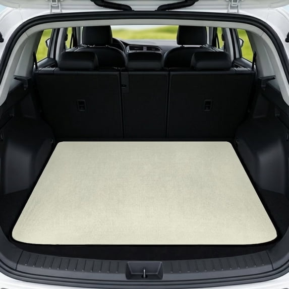 Bulopur Solid White Car Trunk Mat 29" x 39", Soft Solid Color Cargo Liner, Waterproof Non-Slip Rear Cargo Mat for SUV Sedan Truck