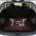 thumbnail image 1 of Bulopur Sugar Skull Car Trunk Mat 29" x 39", Gothic Damask Rose Skull Print, All Weather Cargo Liner, Non-Slip Waterproof Washable Rear Trunk Mat for Car Sedan SUV, 1 of 7