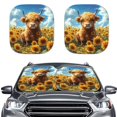 thumbnail image 1 of Bulopur Sunflower Highland Cow Windshield Sun Shade UV Protection Vehicle Sun Shade Windshield Removable Sun Visor Protector Sunshade 2 Pack Suitable for Most Vans SUVs Trucks, 1 of 6