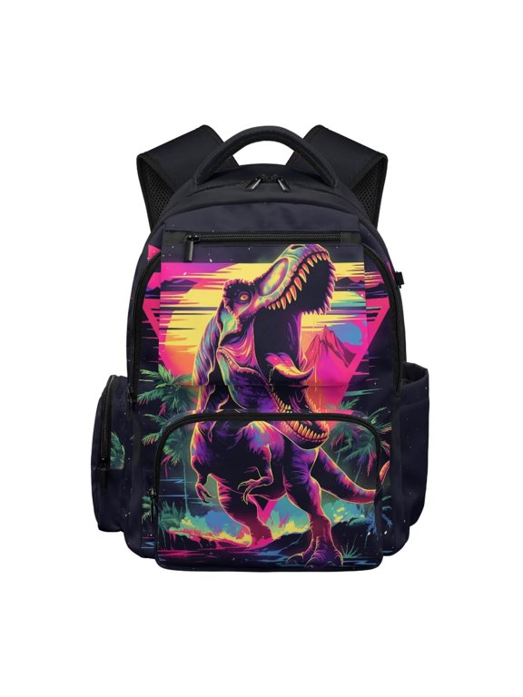 T-Rex Kids Backpack for Boys Cool School Bag Lightweight Waterproof Multi-Pocket Book Bag for Kids 6-12