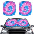 thumbnail image 1 of Bulopur Tie Dye Sun Shade for Car Windshield Heat and UV Rays Protection Sun Visor for Car Windshield Universal Sun Visor Protector Summer Car Essentials Sun Cover for Most Cars, 1 of 6