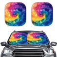 thumbnail image 1 of Bulopur Tie Dye Sun Shade for Car Windshield All Season Protection Sun Visor for Car Windshield Easy Use Front Window Shield Blocker Screen Visor Protector Cover for Most Cars, 2 Pcs, 1 of 6