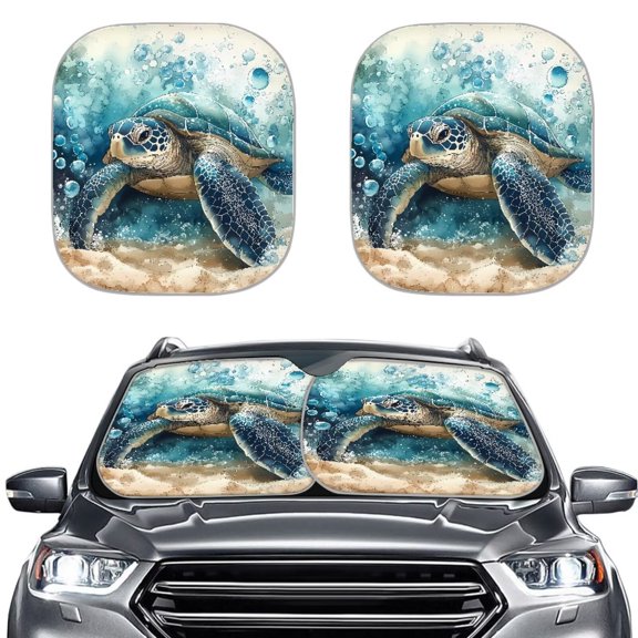 Bulopur Turtle Bubble Sun Shade for Car Windshield Prevent Sunlight Windshield Visor Sun Shade Durable Fabrics Automotive Interior Sun Protection for Most Vans SUVs Trucks