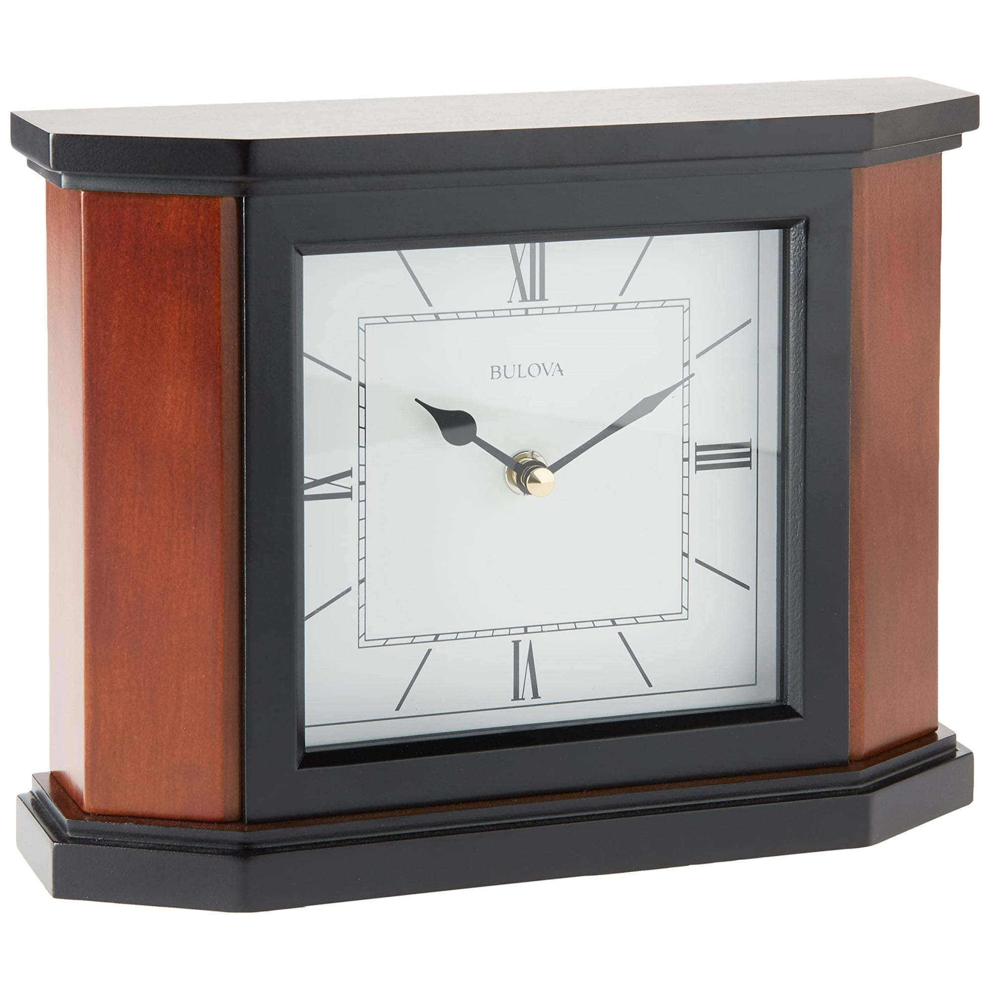 Cherry Hardwood Rectangular Wall Clock with White Dial