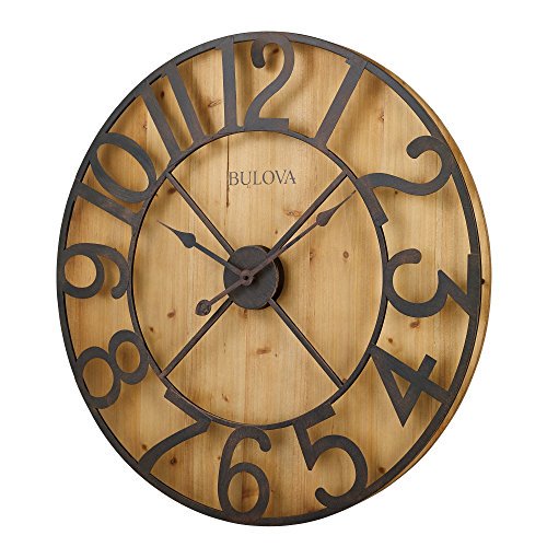 Bulova Barnboard Large Silhoutte Wall Clock C4814