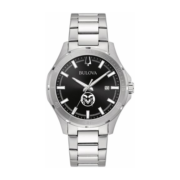 Bulova Black Colorado State Rams Stainless Steel Sport Classic Watch