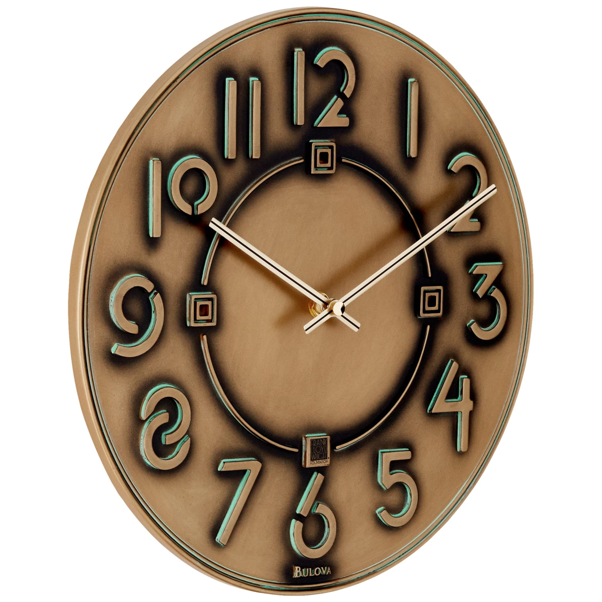Frank Lloyd Wright Antique Bronze 12-Inch Wall Clock