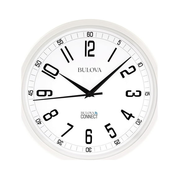 Bulova Accuracy Connect Wall Clock C5002, 12.5, White