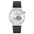 thumbnail image 1 of Bulova Classic Automatic Mens Stainless Steel with Black Leather Strap, Silver-Tone (Model: 96A240), 1 of 3