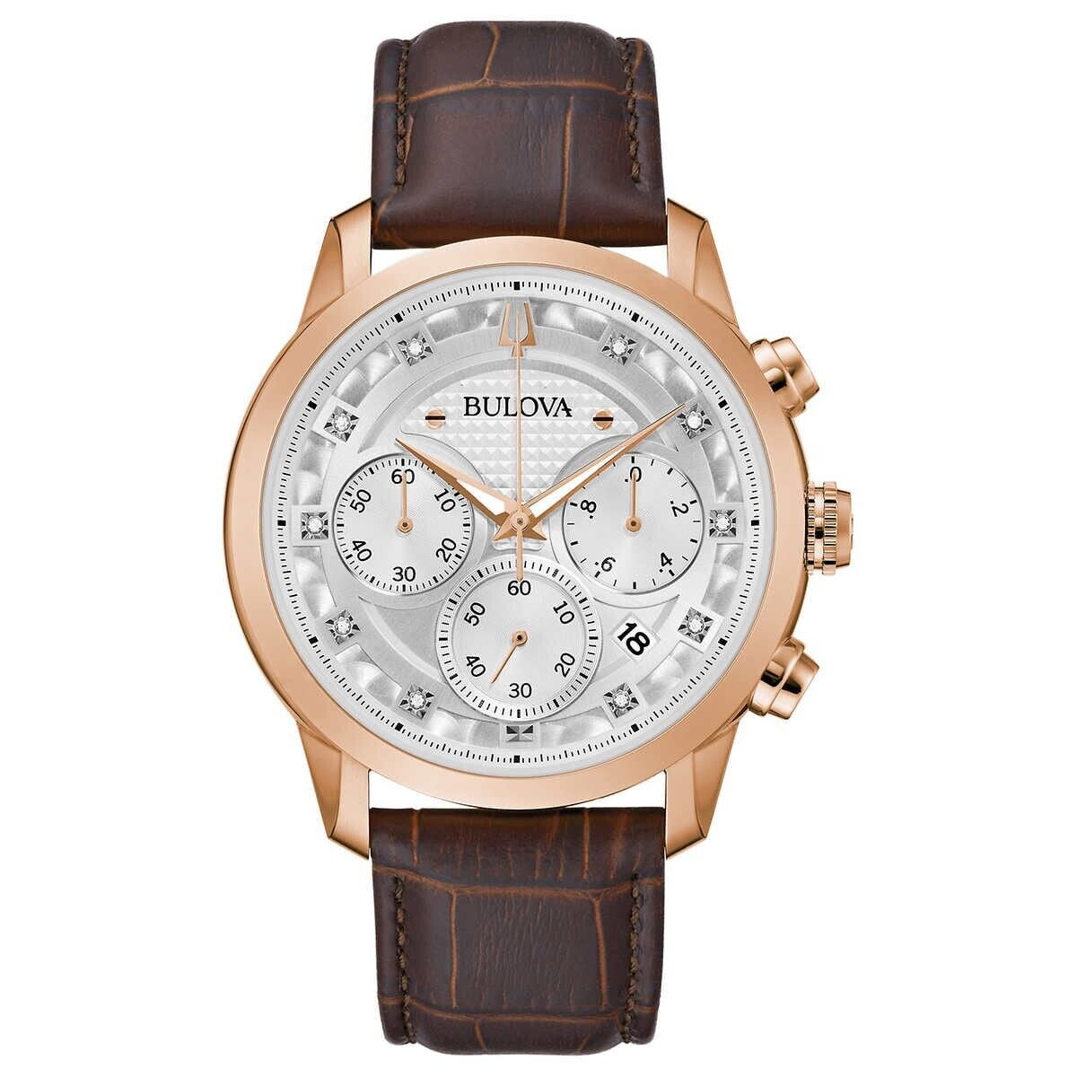 Bulova Classic Diamond Chronograph Stainless Steel Quartz Men s Watch