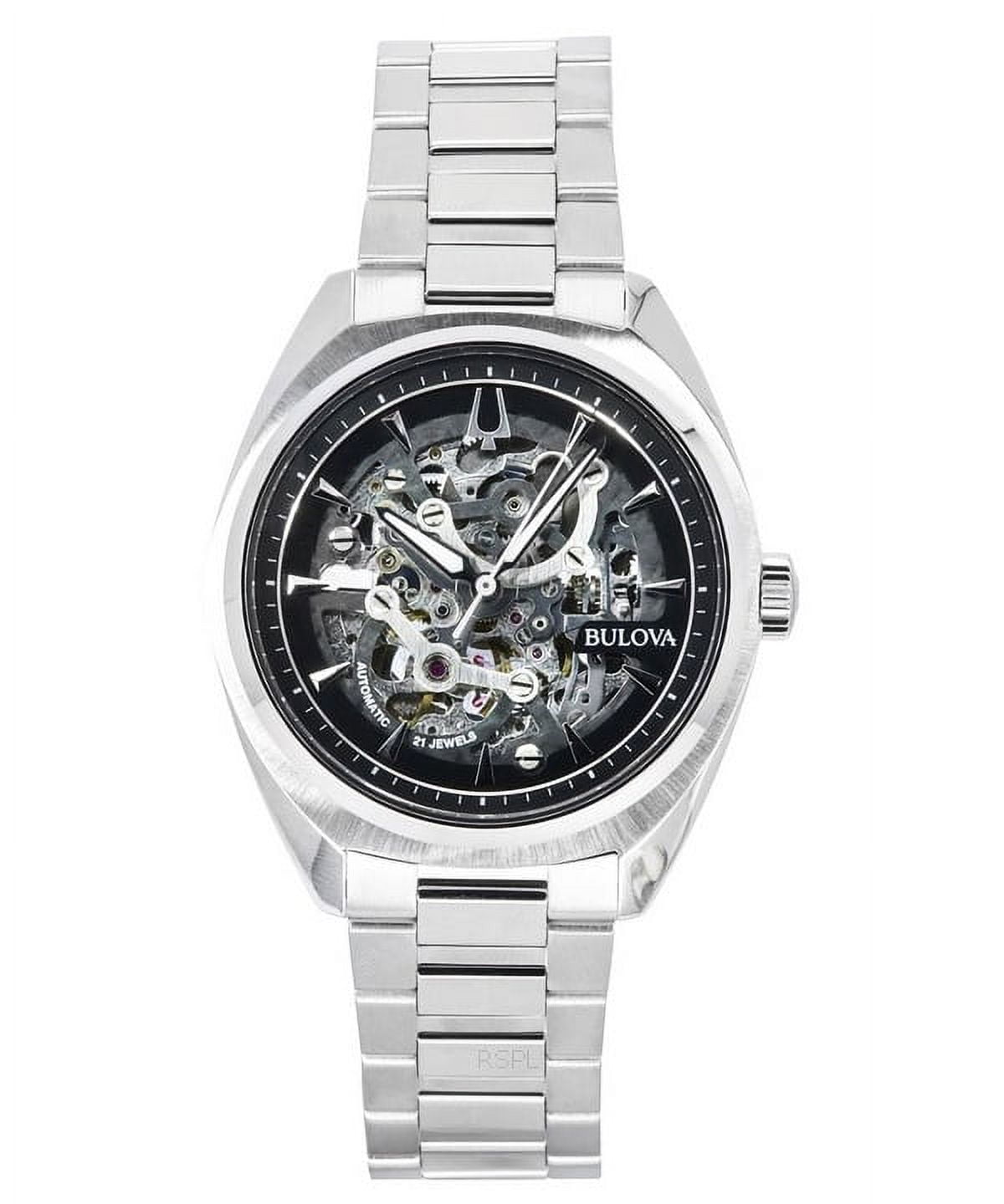 BULOVA Classic Surveyor Stainless Steel Silver Skeleton Dial Automatic 96A293 Men's Watch