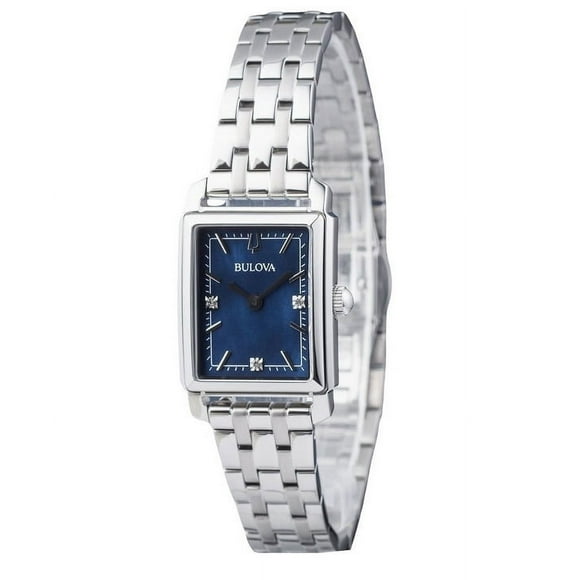 Classic Sutton Diamond Accent Stainless Steel Blue Dial Quartz 96P245 Women's Watch