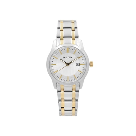 Bulova Classic Two-Tone Stainless Steel Silver Dial Ladies Quartz Watch 98M122