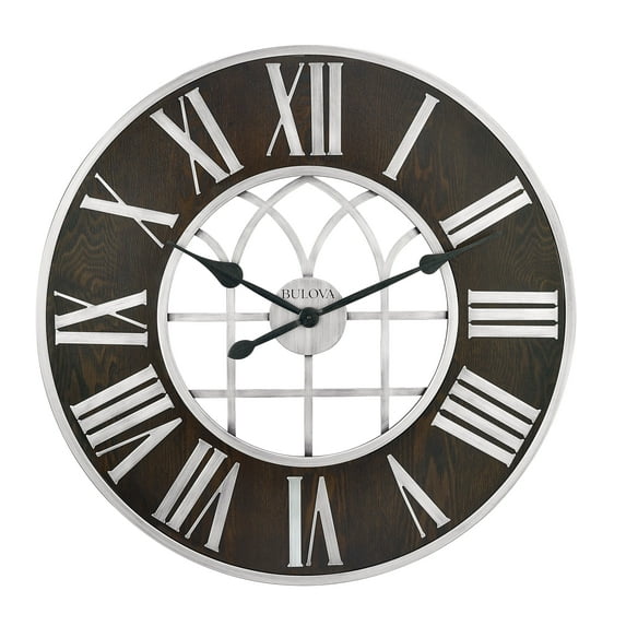 Bulova Clocks Model C4894 Chapel Street, Espresso and Matte Silver